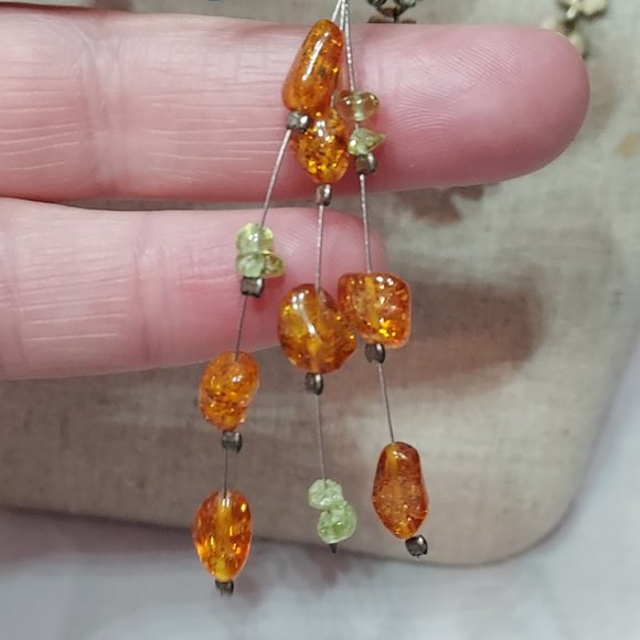 Dogwood, Amber, Turquoise, Pearl & Lapis Personal journey Manifestation Necklace - Picture 5 of 12